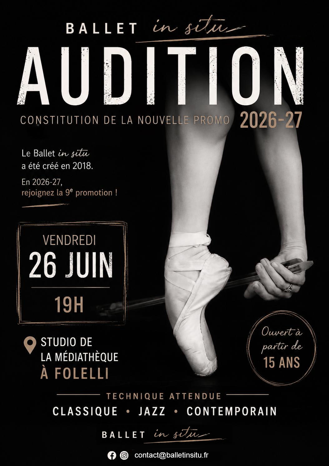 Audition Ballet In Situ 2026-2027